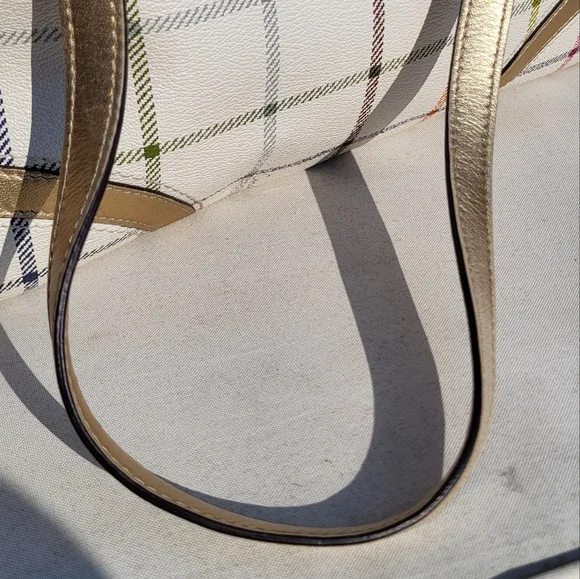 Coach Peyton Tattersall Plaid Satchel F19177 Shoulder Bag Purse - Picture 6 of 14